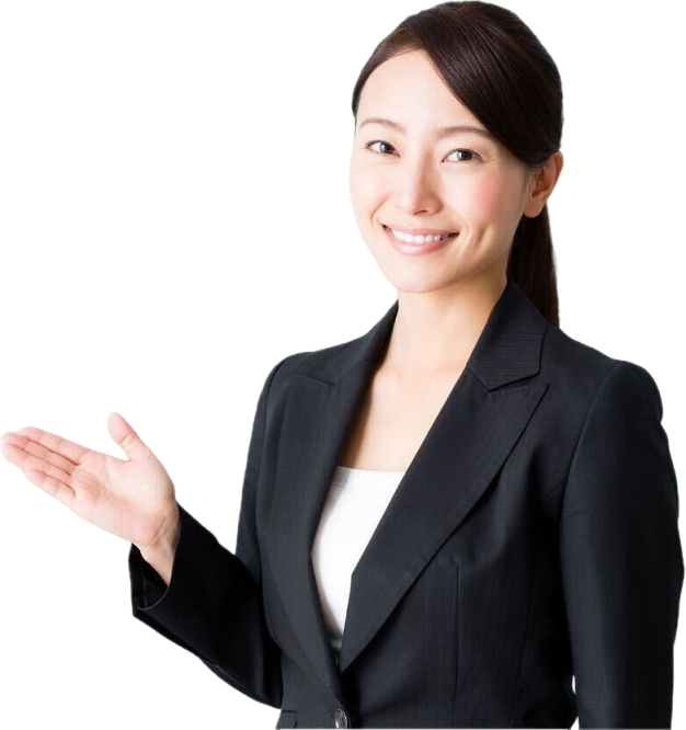 指差すお姉さん